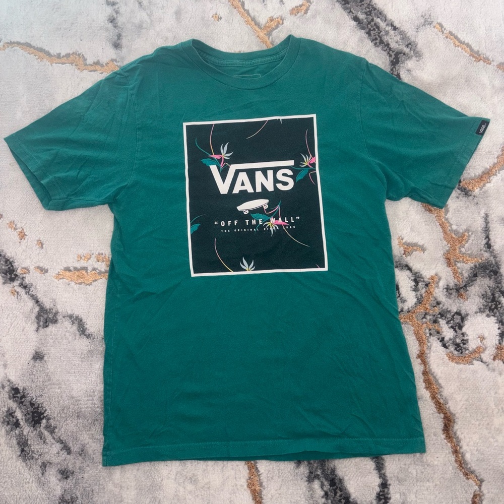 Vans Teal Graphic Tee for Men